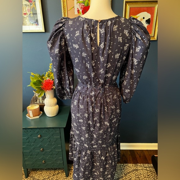 Summersalt Tiered Midi Dress - Cottage Floral in Midnight size S - Picture 5 of 9